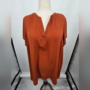 Torrid Burnt Orange V-Neck Top 3X (6237)